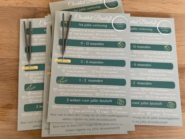 Plannen van de bruiloft