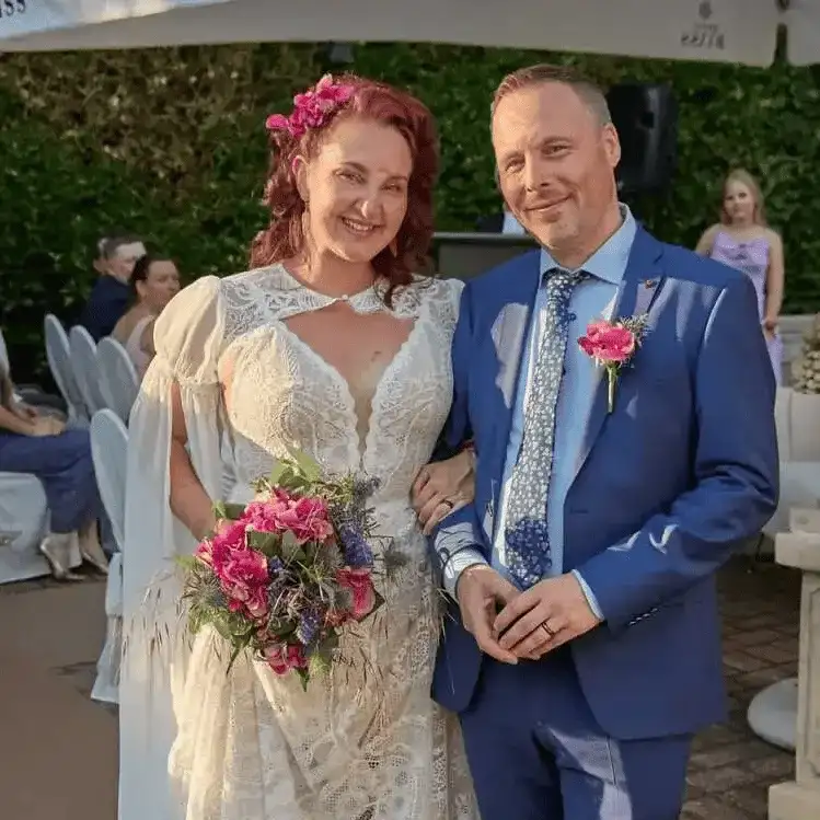 Het gelukkig bruidspaar Nicolaas en Martina